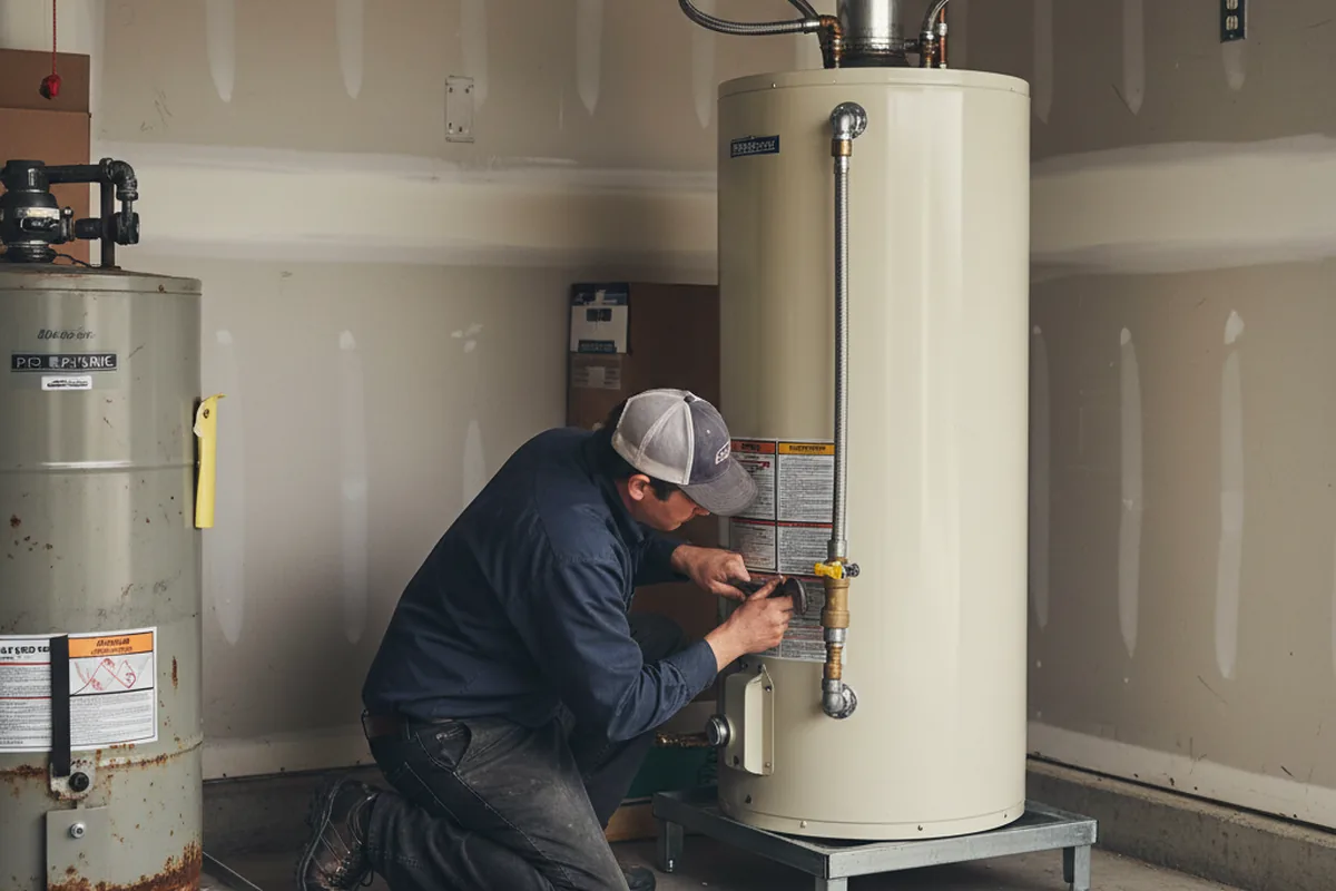 Water heater and shutoff valve replacement in Walhonding